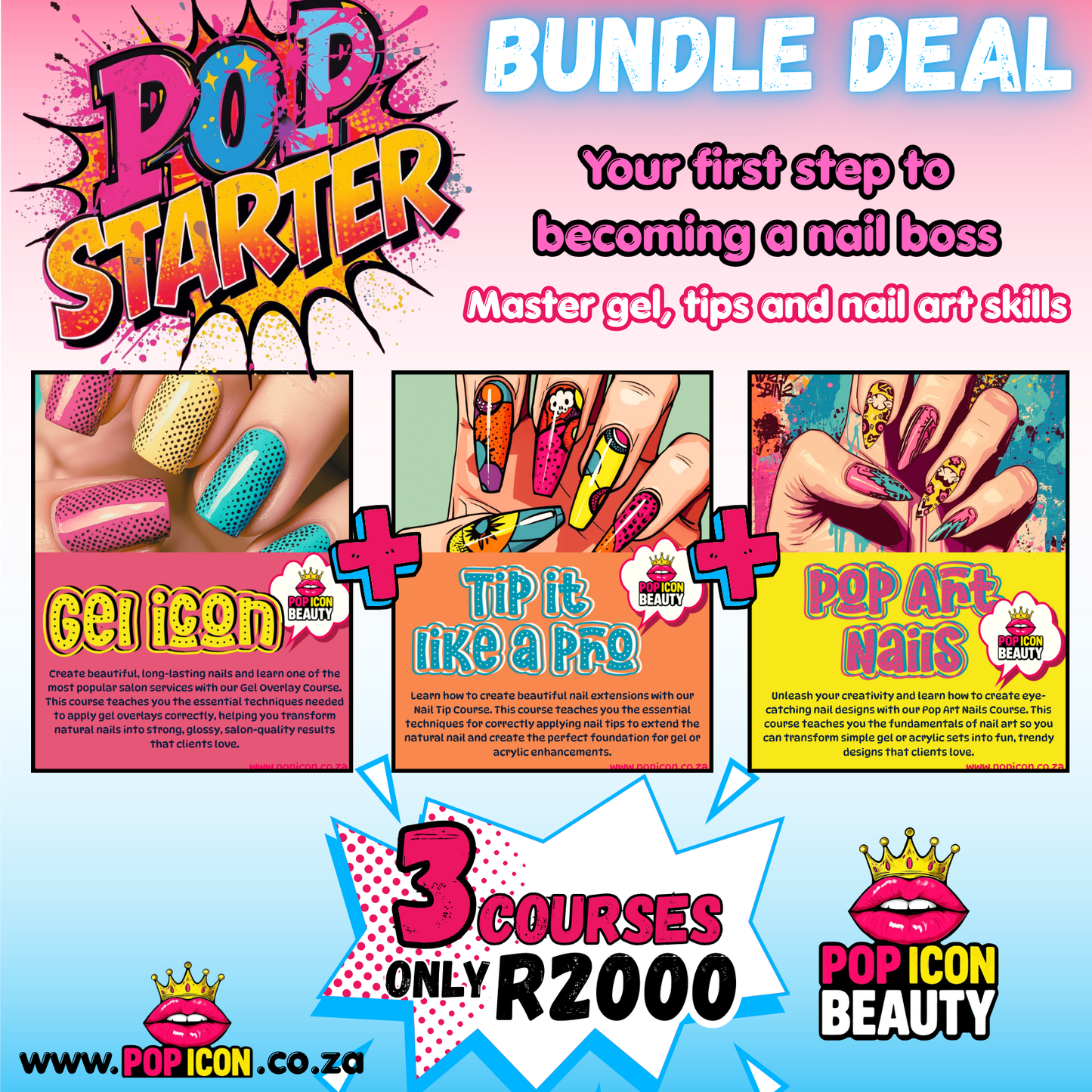 Pop Starter Nail Course Bundle 3in1